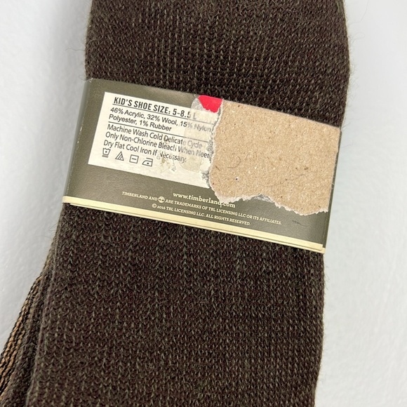 Timberland kids wool blend crew socks NWT 2 pack - Picture 5 of 6